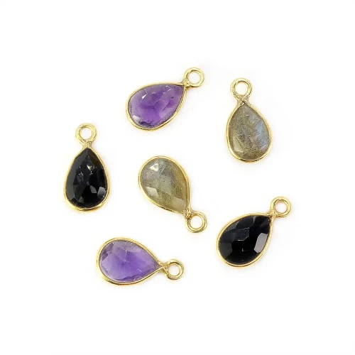 Mix ok. 13x7mm [zawieszka, srebro pozłacane 925] zestaw