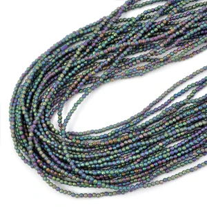 Hematyt wielokolorowy kula matowa fasetowana ok. 2mm