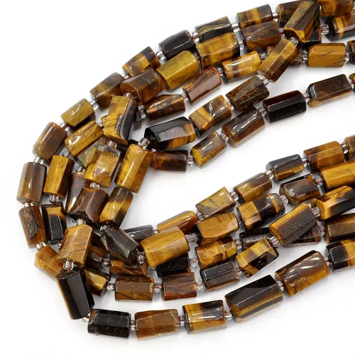 Tygrysie oko walec nieregularny ok. 9-14x6-8mm