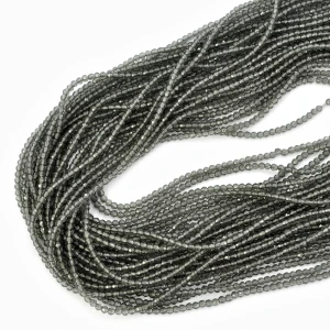Cyrkonia szklana ciemno szara kula fasetowana ok. 2mm