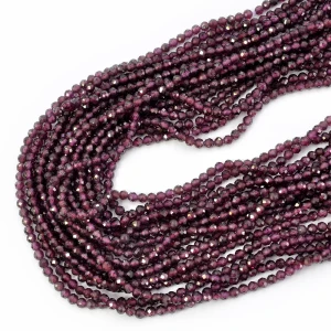 Granat wiśniowy kula fasetowana ok. 3mm 
