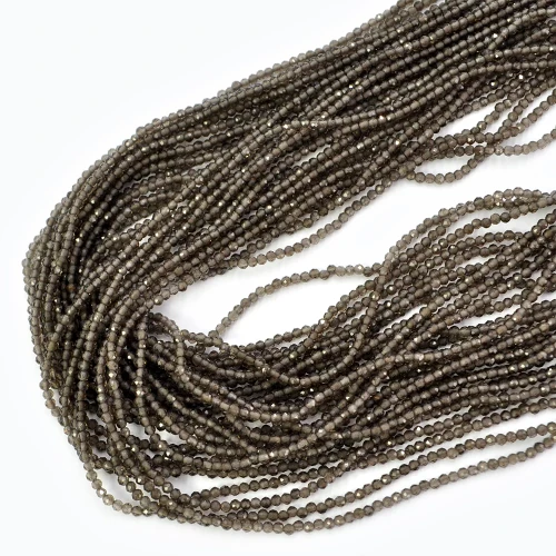 Kwarc Dymny kula fasetowana ok. 2mm