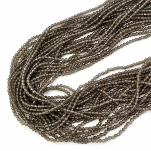 Kwarc dymny kula fasetowana ok. 2,3mm