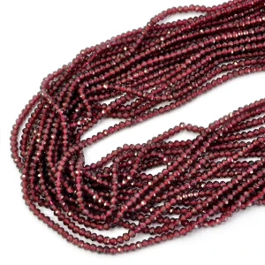 Granat oponka fasetowana ok. 3x2,2mm