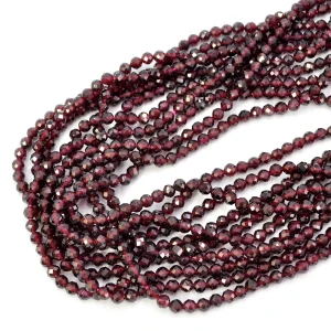 Granat wiśniowy kula fasetowana ok. 4mm