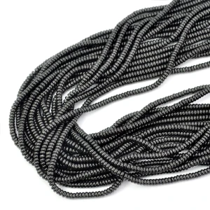 Hematyt czarny oponka gładka obła ok. 3x1mm