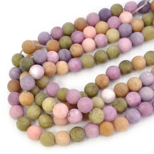 Jadeit beżowo fioletowy kula matowa ok. 12mm