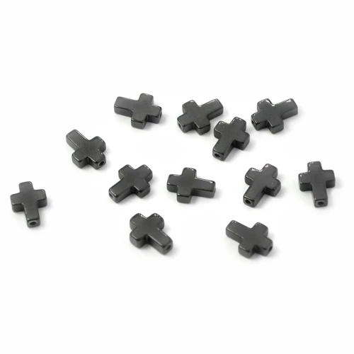 Hematyt krzyż czarny ok. 6x8mm [przekładka]