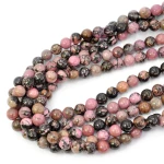 Rodonit różowo czarny kula gładka ok. 8mm 