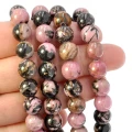 Rodonit różowo czarny kula gładka ok. 8mm