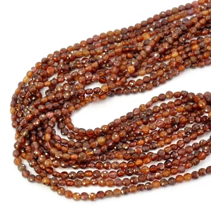 Granat hessonit moneta fasetowana ok. 4mm