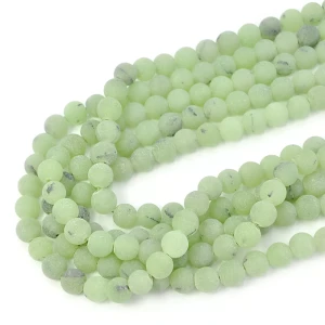 Jadeit zielony kwarcowy kula matowa ok. 8mm