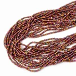 Cyrkonia szklana różowa wielokolorowa oponka fasetowana ok. 2x1,5mm