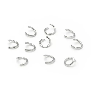 Ogniwka otwarte 5mm [srebrny, stal szlachetna], 10 sztuk
