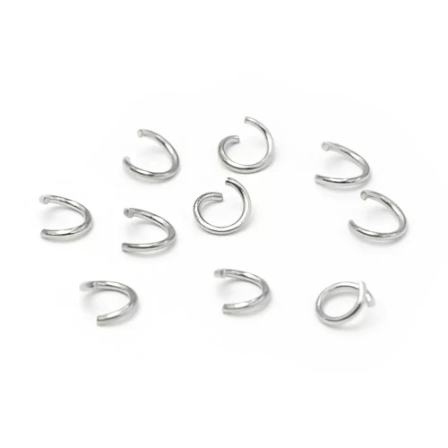 Ogniwka otwarte 5mm [srebrny, stal szlachetna], 10 sztuk