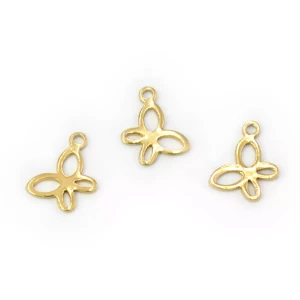 Motylek złoty PVD ok. 12x8mm [zawieszka, stal szlachetna]