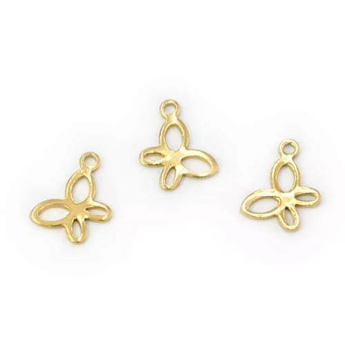 Motylek ok. 12x8mm [zawieszka, stal, kolor złoty PVD]