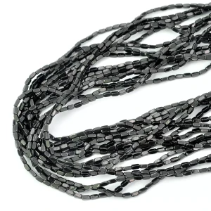 Hematyt czarny prostopadłościan obłe rogi ok. 2x4mm