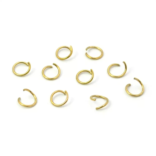 Ogniwka otwarte PVD ok. 6mm [srebrny, stal szlachetna], 10 sztuk