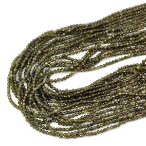 Obsydian zielony kula fasetowana ok. 2,5mm
