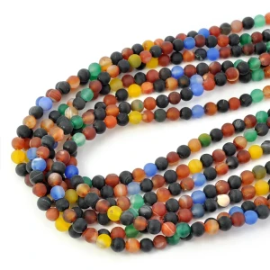 Agat wielokolorowy kula matowa ok. 6mm