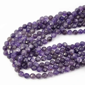 Ametyst kula diamentowy szlif ok. 8mm