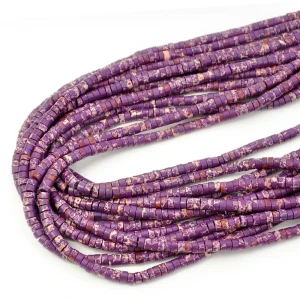 Jaspis cesarski syntetyczny fioletowy talarek ok. 4,5x2-3mm
