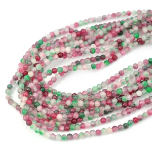Jadeit różowo zielony kula gładka ok. 4mm