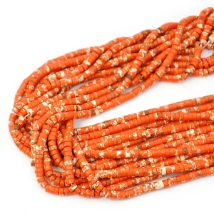 Jaspis cesarski syntetyczny pomarańczowy talarek ok. 4,5x2-3mm