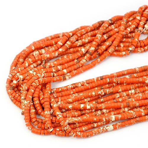 Jaspis cesarski syntetyczny pomarańczowy talarek ok. 4,5x2-3mm