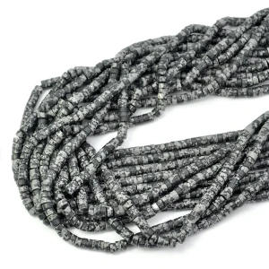 Jaspis cesarski syntetyczny szaro czarny talarek ok. 4,5x2-3mm