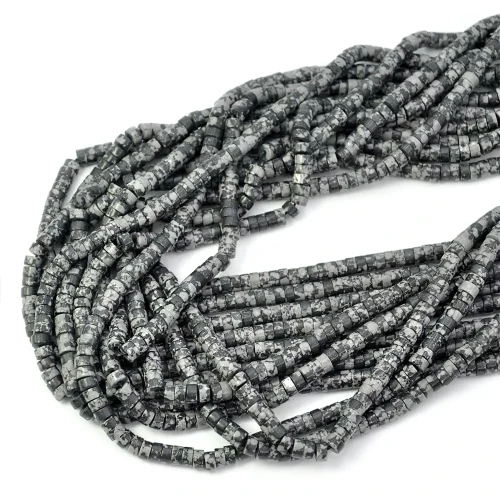 Jaspis cesarski syntetyczny szaro czarny talarek ok. 4,5x2-3mm