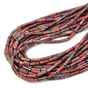 Jaspis cesarski czerwony z niebieskim patyczek ok. 4x13mm