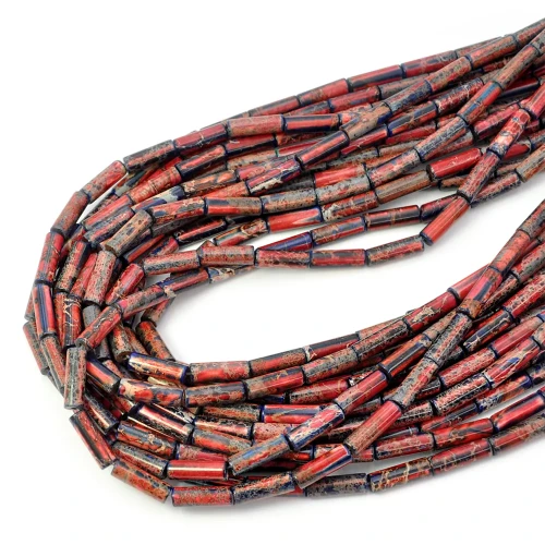 Jaspis cesarski czerwony z niebieskim patyczek ok. 4x13mm