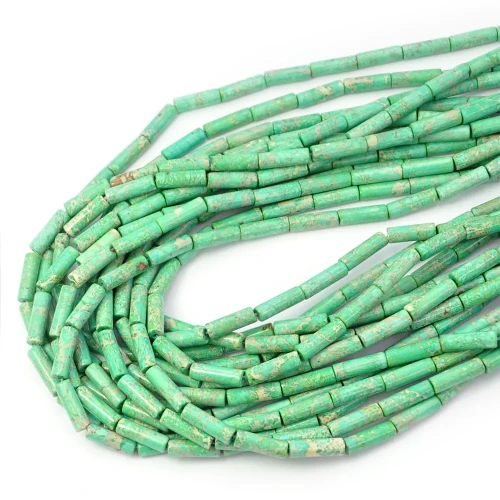 Jaspis cesarski pastelowy zielony patyczek ok. 4x13mm