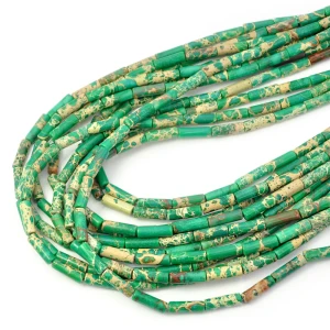 Jaspis cesarski zielony patyczek ok. 4,5x13mm