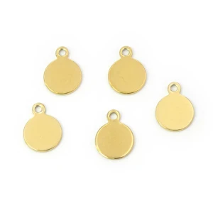 Mała blaszka PVD ok. 11x8mm [zawieszka, stal, kolor złoty] 