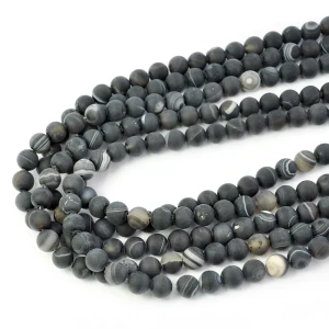 Agat czarny kula matowa ok. 8mm