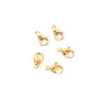 Zapięcie karabińczyk PVD ok. 10x5mm [kolor złoty, stal szlachetna] 5 szt.