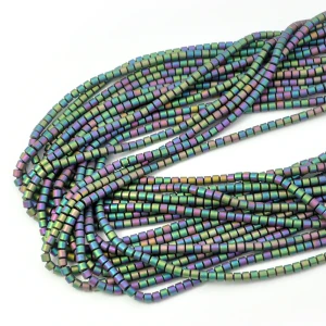 Hematyt wielokolorowy matowy walec ok. 3x3mm