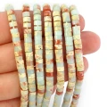 Jaspis cesarski syntetyczny błękitny talarek ok. 4,2x2-3mm
