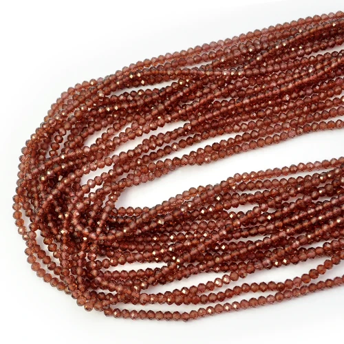 Granat mozambik oponka fasetowana ok. 2,8x2,2mm