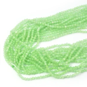 Kocie oko pastelowy zielony kula fasetowana ok. 3mm 