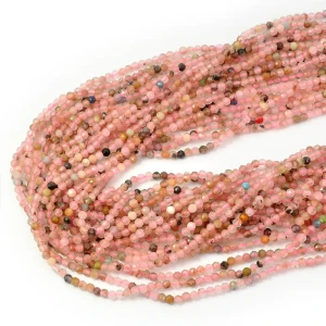 Mix kwarce jasny róż kula fasetowana ok. 3mm