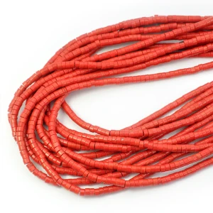 Howlit syntetyczny czerwony talarek ok. 4x2-2,5mm
