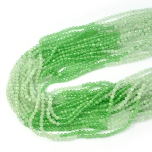 Kocie oko zielone cieniowane kula fasetowana ok. 3mm