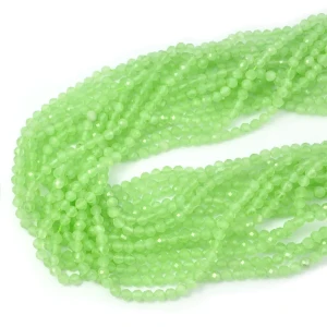 Kocie oko pastelowe zielone kula fasetowana ok. 4mm
