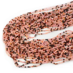 Agat wielokolorowy różowy kula fasetowana ok. 2,3mm