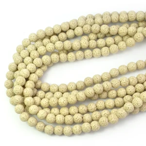 Lawa wulkaniczna kremowa kula ok. 8mm