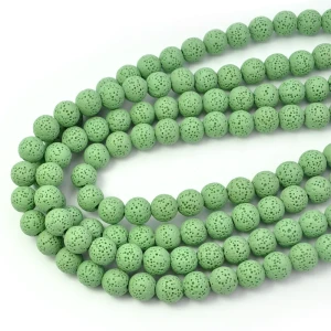 Lawa wulkaniczna pastelowo zielona kula ok. 10mm